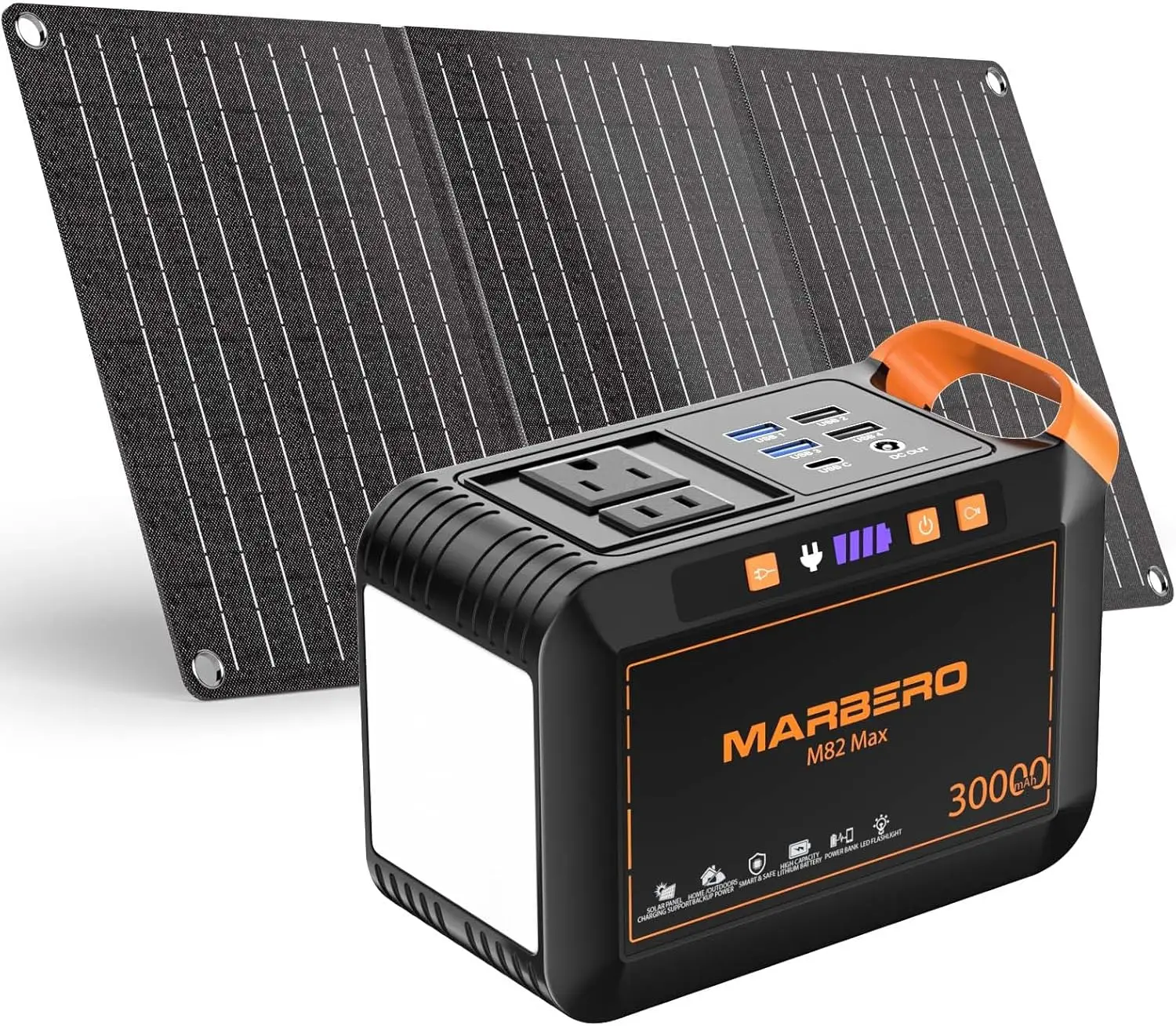

Портативная электростанция 111Wh с солнечной панелью 30W и розеткой переменного тока 120W для дома, кемпинга, активного отдыха и чрезвычайных ситуаций