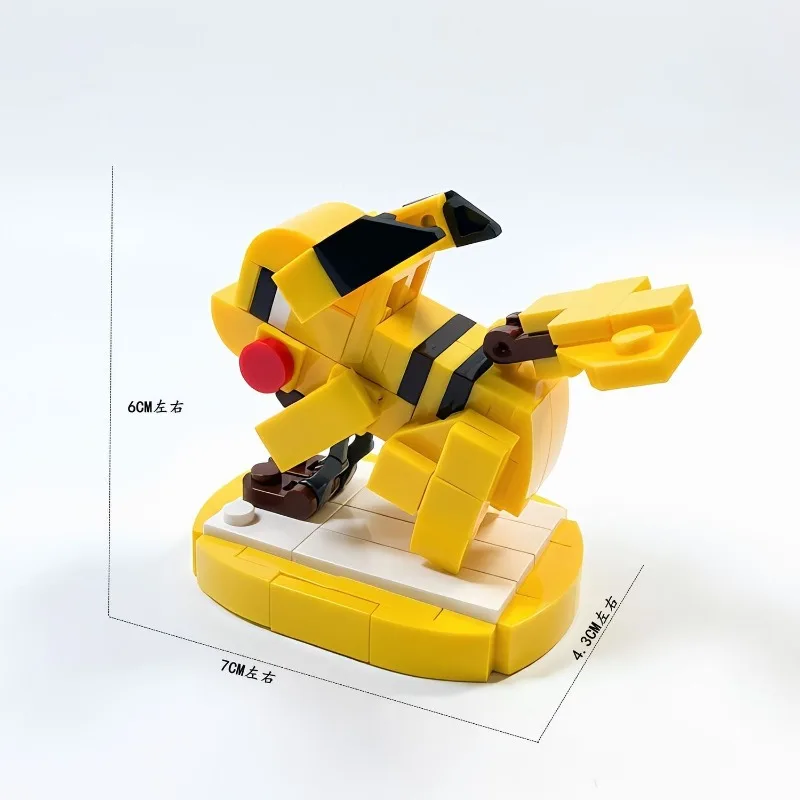 Mini Particle Pokemon Pikachu MOC Building Blocks DIY Hand-Assemble Cartoon Figurine Table Ornament Present for Kids Teenagers