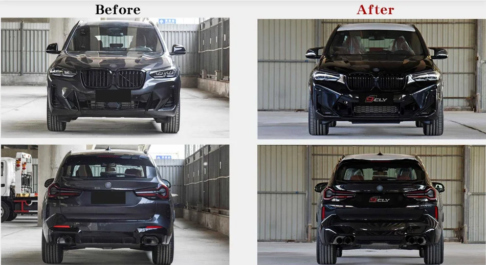 CLY Factory Wholesale Body Kit for  X3 G01 LCI Upgrade X3M MT Sport Front Rear Bumper Side Skirt Grill Diffuser Exhaust Pipe