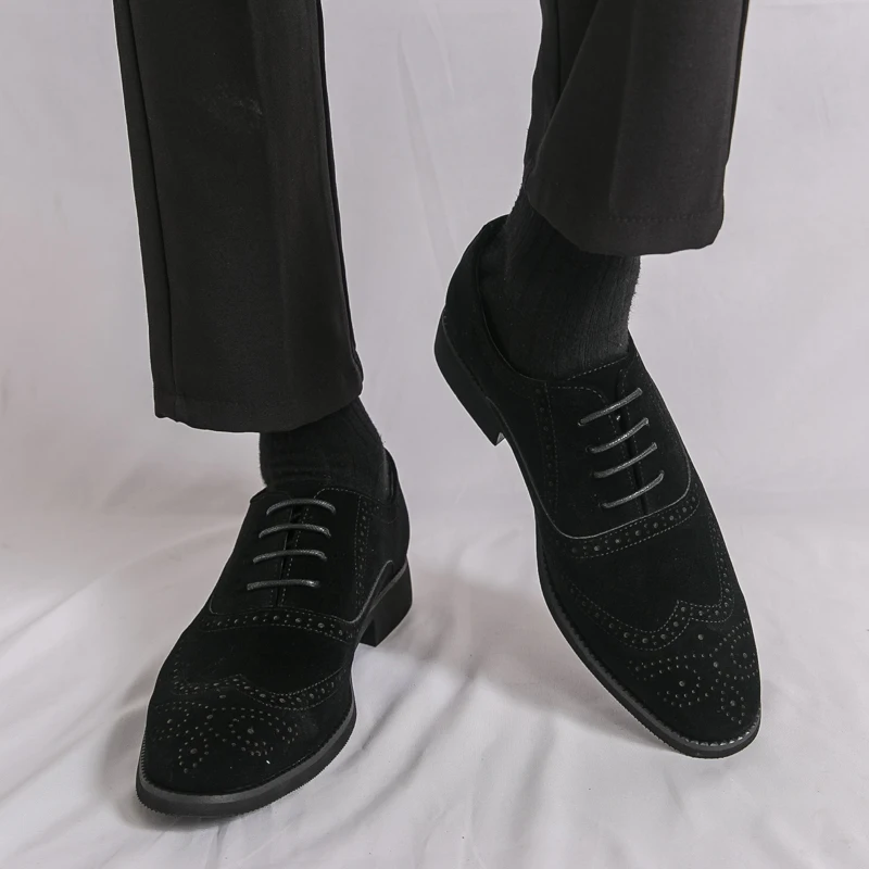 العلامة التجارية الأعمال حفل زفاف أحذية من الجلد الرسمي جودة البقرة المدبوغ لينة مريحة المتسكعون في الهواء الطلق وأشار أحذية قيادة رجالية #4