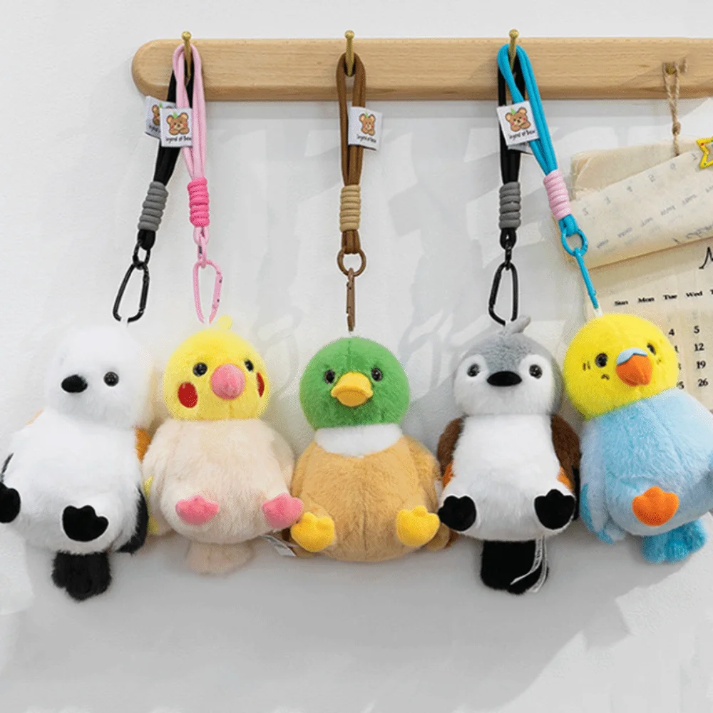 

Милый плюшевый брелок с изображением птицы, имитация реалистичной куклы-птицы, кулон воробья, каваи, пушистые брелоки с птицами, сумка, кулон