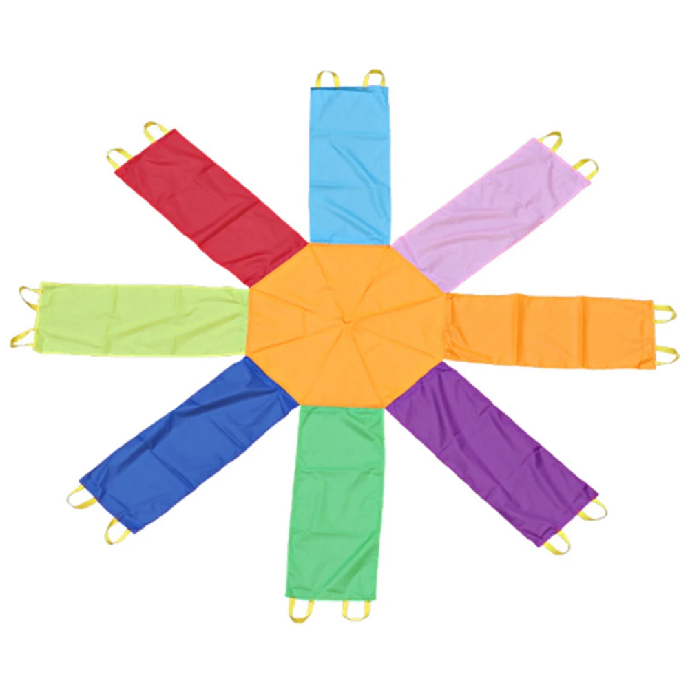 

Portable Nylon Throwing Umbrellas Octagonal Rainbow Toy Coordination Training Kids Interactive Physical Plaything