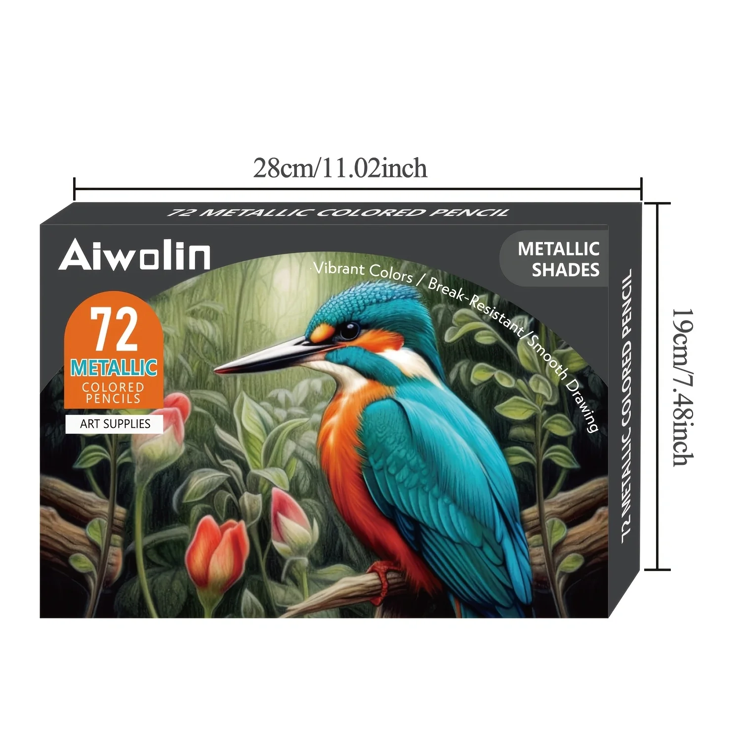 72 Metallic Colouring Pencils, Colouring Pencils for Colouring Pencils Set for Glitter Pencils Wooden Pencil for Artists Drawing