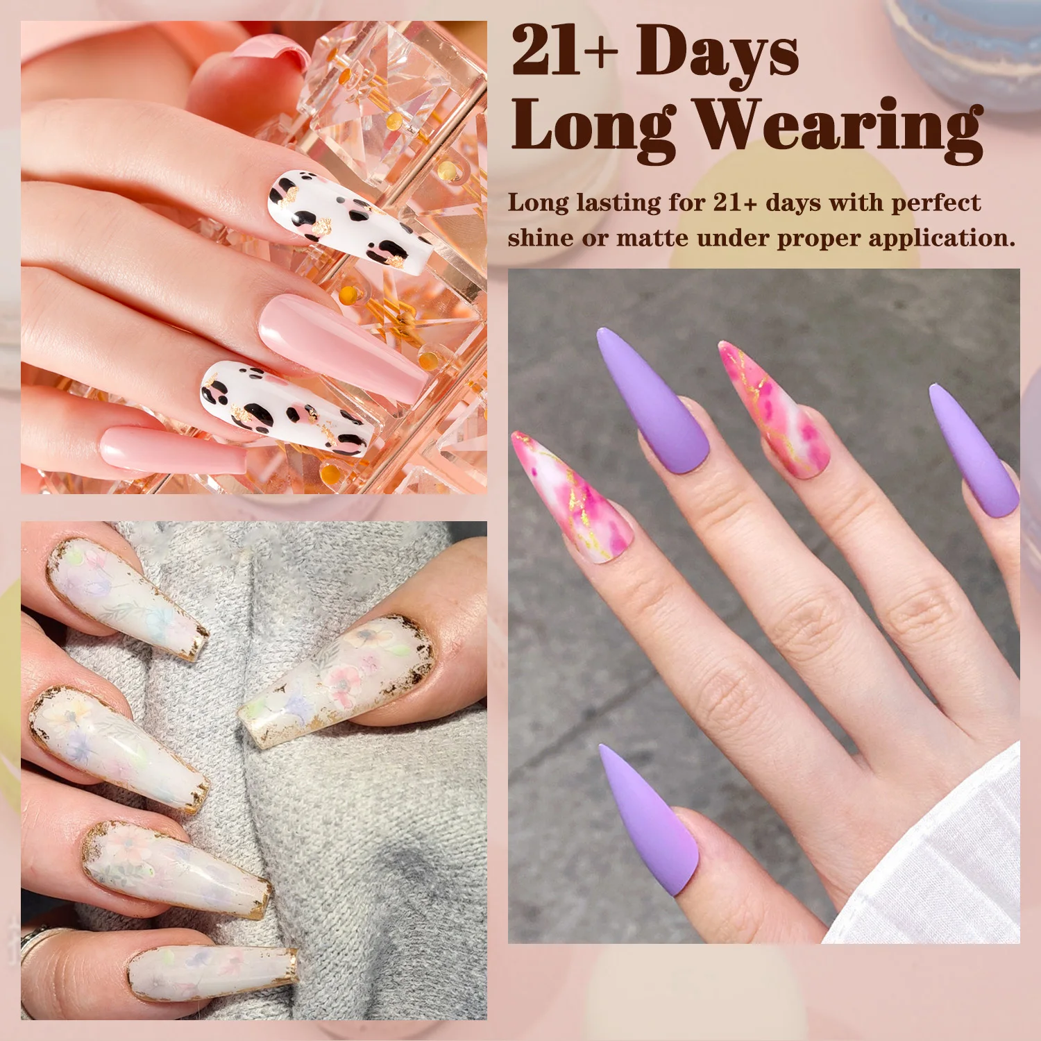 女性用ジェルネイルポリッシュキット,トップコート,サロンデザイン,マニキュアギフト,27の鮮やかな色,青,ピンク,紫,30個