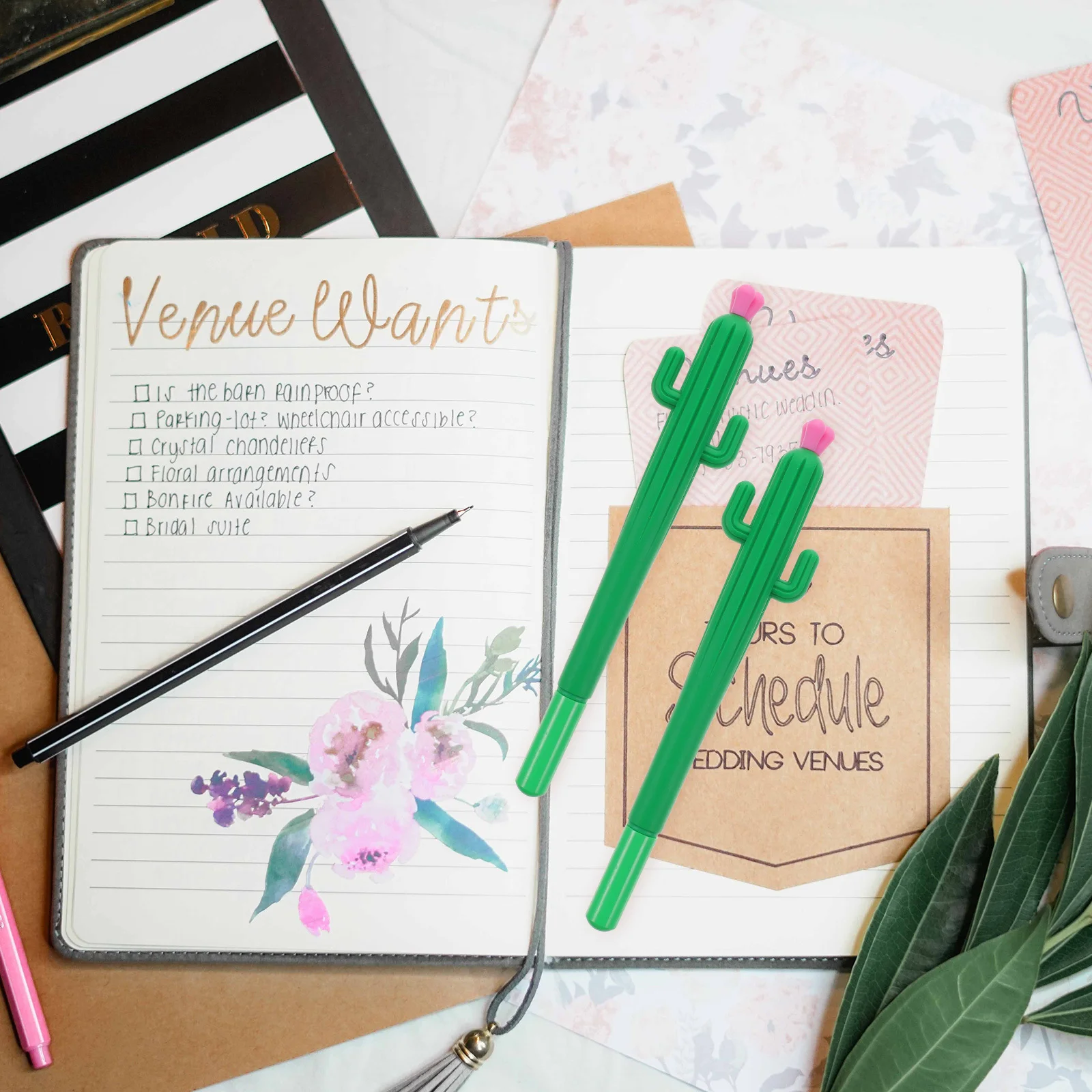 

10Pcs Cactus Ink Pens Unique Gel Pens for Students Writing Drawing Gifts 0.5mm Ink Pen Students Stationery Office Supplies