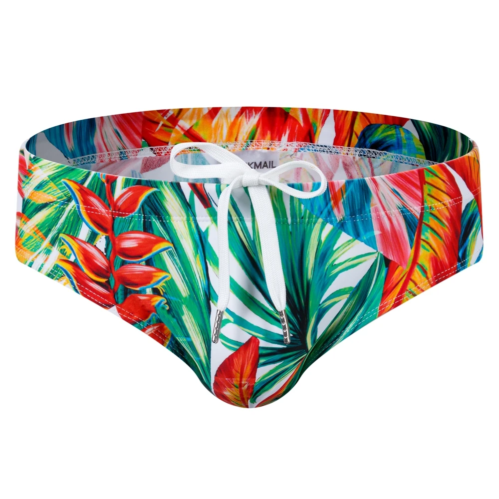 Jockmail Brand Mens Swimwear with Push-Up Multicolor Trunks Boxer Sexy Men Breathable Swim Suit Speed Matching Beach Shorts