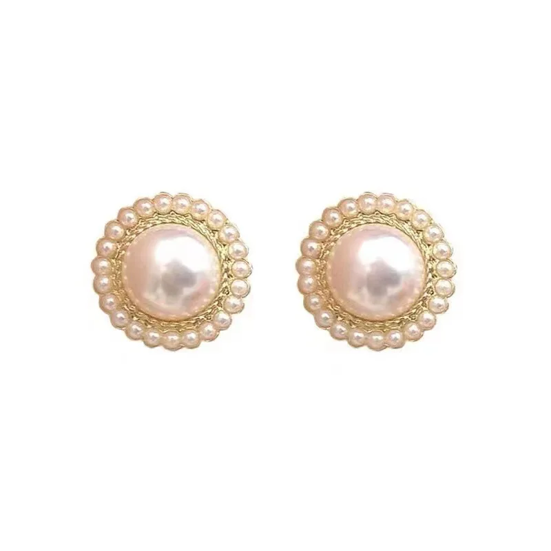 Fashion Bohemian Big Pearl Stud Earring Mascot Ornaments For Women Valentine\'s Accessories Gift Wholesale E0245