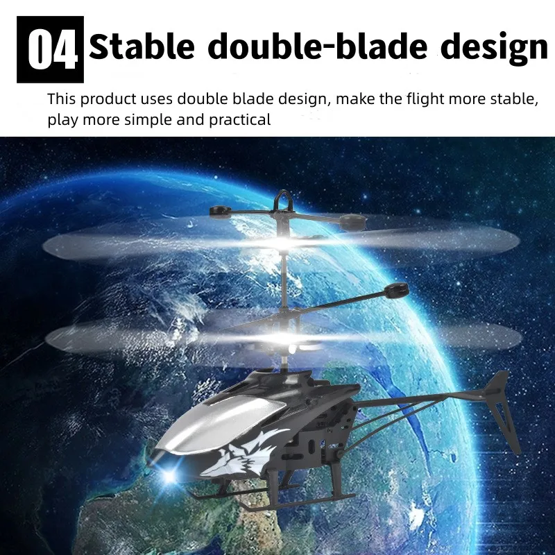 Mini avião simulado de 2 canais, sensor de gesto, controle de avião, helicóptero, luminoso, brinquedo infantil, feriado, presente para crianças