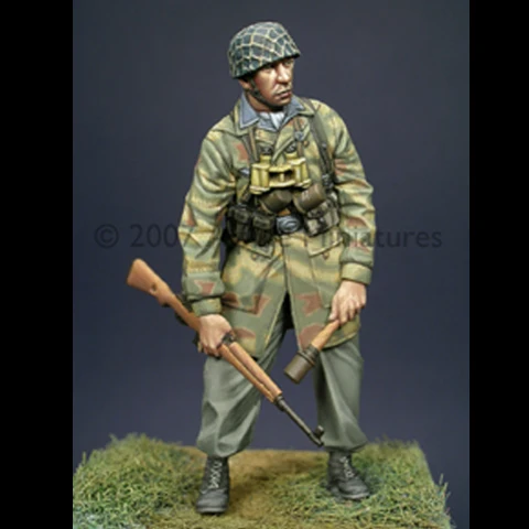 1/35 Paratrooper, with 2 different heads, resin kit soldiers GK, Military theme, scene combination, Uncoated No colour