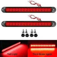 2PCS Universal LED Tail Rear Lamp for Trailer Truck Lorry Pickup - Brake/Stop/Turn Lights 12V-24V 15 LEDs  Light Bar Strip