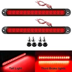 2PCS Universal LED Tail Rear Lamp for Trailer Truck Lorry Pickup - Brake/Stop/Turn Lights 12V-24V 15 LEDs  Light Bar Strip