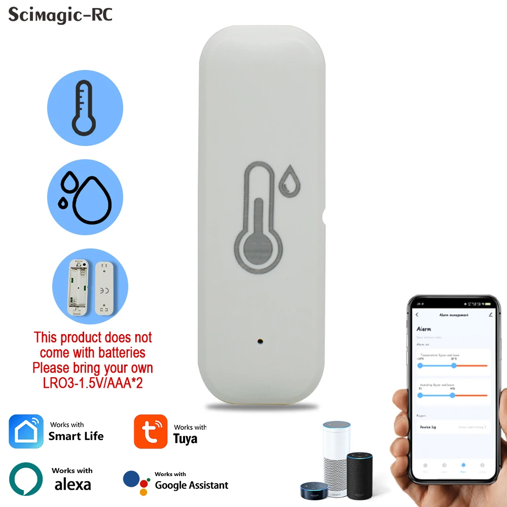 

1-5 шт. Tuya WIFI Датчик температуры и влажности Удаленный монитор от Smart Life APP Работа от батареек Работа с Alexa Google Home