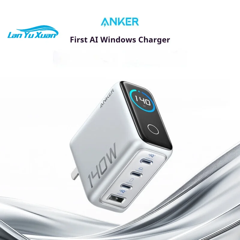 Anker Zolo GaN Charger AI Display Screen 140W Four-Port Fast Charge Mobile Phone Chargers Portable Phone Power Adaptor Original