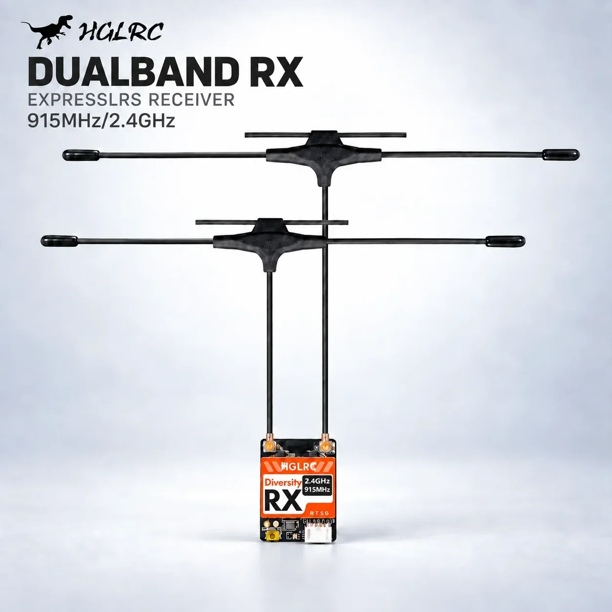 HGLRC Dualband RX ExpressLRS Receiver 915MHz 2.4GHz Dual-Band Dual-Antenna Gemini Mode for Long Range FPV Drone RC Model Build