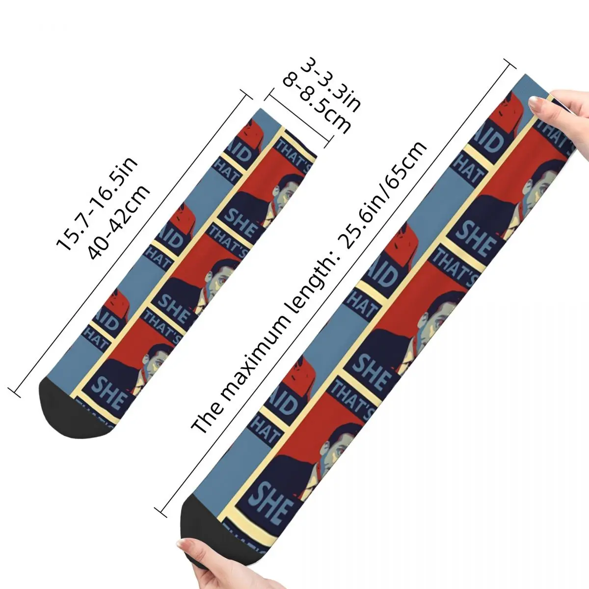 Hip Hop Vintage That\'s What She Said Crazy Men\'s Socks The Office TV Unisex Harajuku Printed Funny Novelty Crew Sock Boys Gift