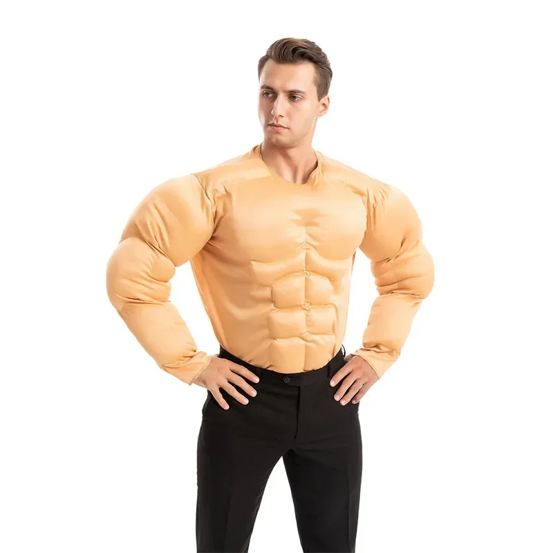 Adults 8 Pieces Abs Hunk Man Cosplay Club Halloween Party Fitness Muscle Male Cos Costumes Sexy Men Tops Clothes MN3