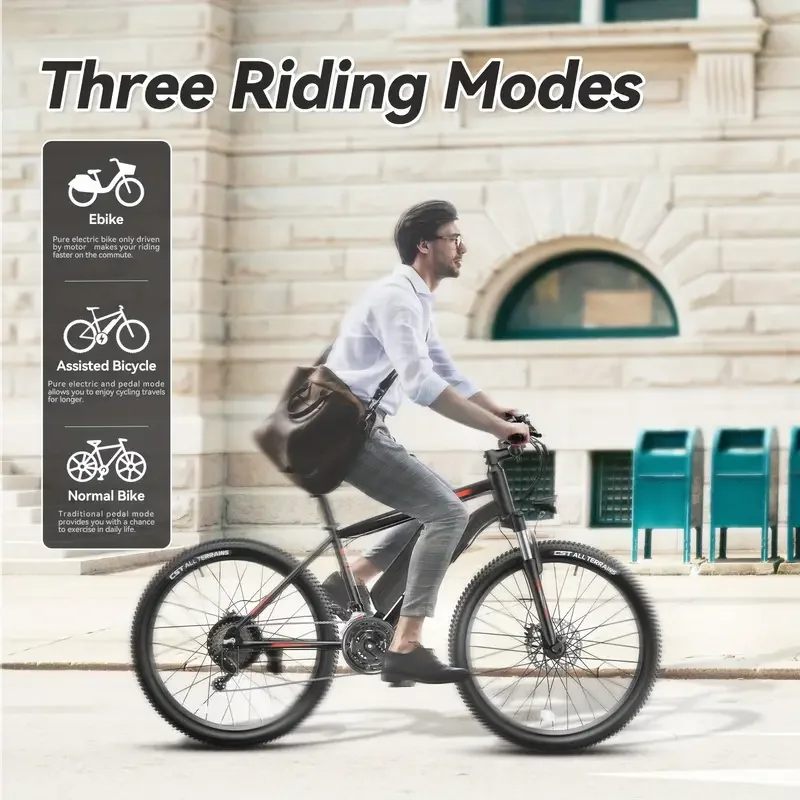 دراجات نارية كهربائية مقاس 26 بوصة دراجة جبلية للبالغين، محرك ذروة 700 وات 22 ميجا في الساعة 38 ميلًا 10.4AH 15.6AH دراجة كهربائية للبالغين #6