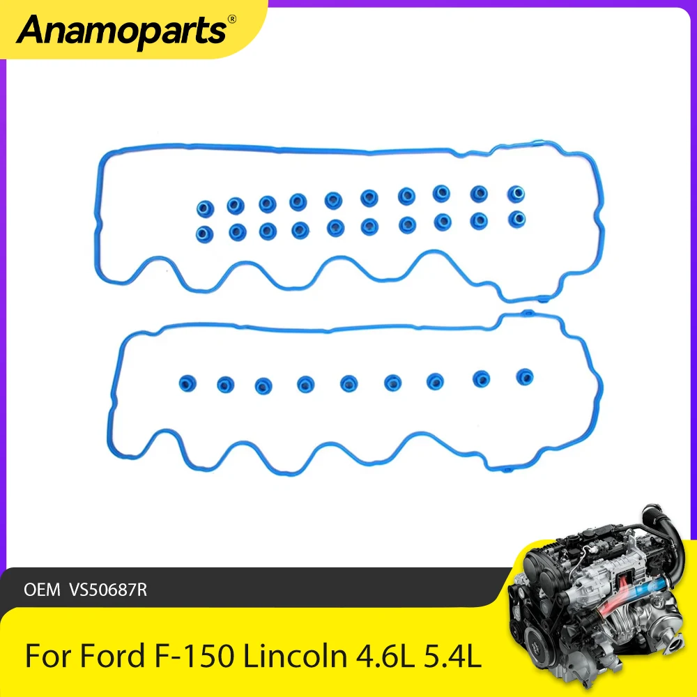 Engine Parts Valve Cover Gasket Set Fit 4.6 5.4 L For Ford Expedition F-150 Lincoln Mercury 4.6L 5.4L 99L V8 SOHC 07-14 VS50687R