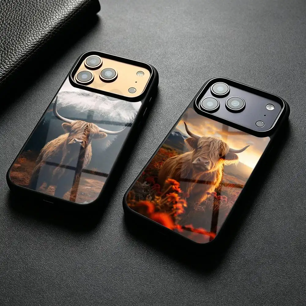 

Cute Highland Cow Phone Case Magesafe Magnetic Wireless Charge For IPhone 17 16 11 12 13 14 15 Pro Max Plus Mini