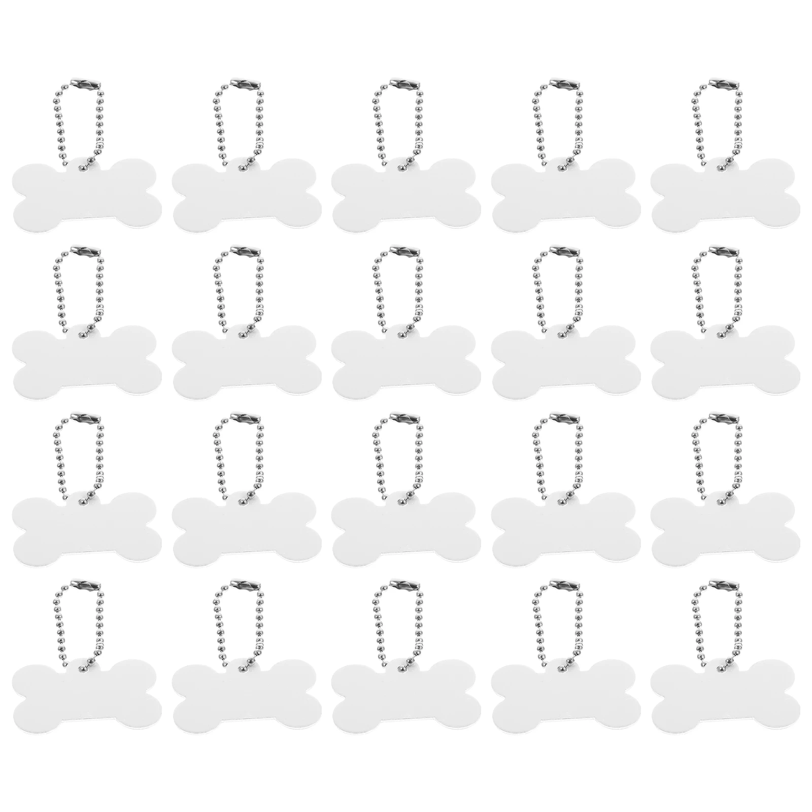 

20pcs Dog Tag Pendant for Dogs Blanks Pet Puppy Sublimation Ornament Id Aluminum Alloy Bone Shape Hanging Charm Outdoor Pet