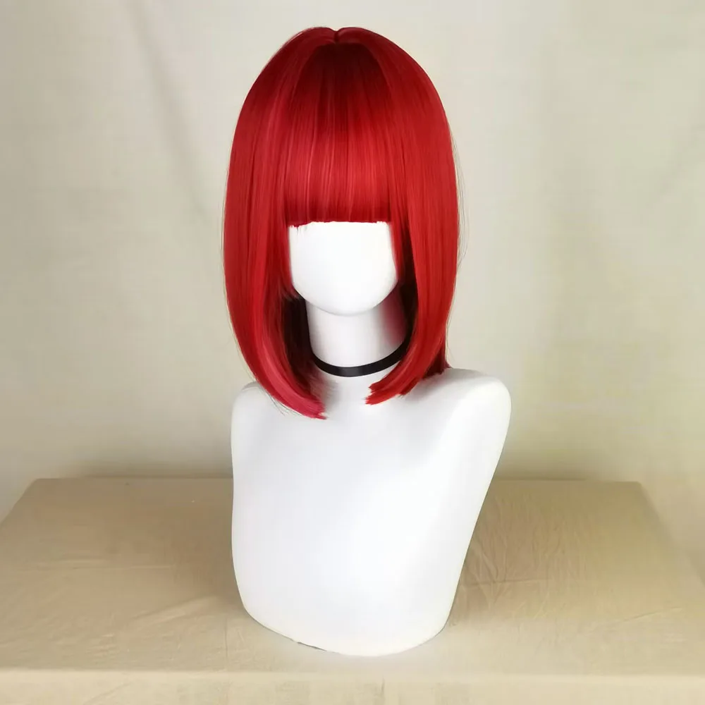 Women 30cm Red Mixed Pink Kana Arima Wigs Hat Heat Resistant Synthetic Hair Anime Arima Kana Cosplay Wig
