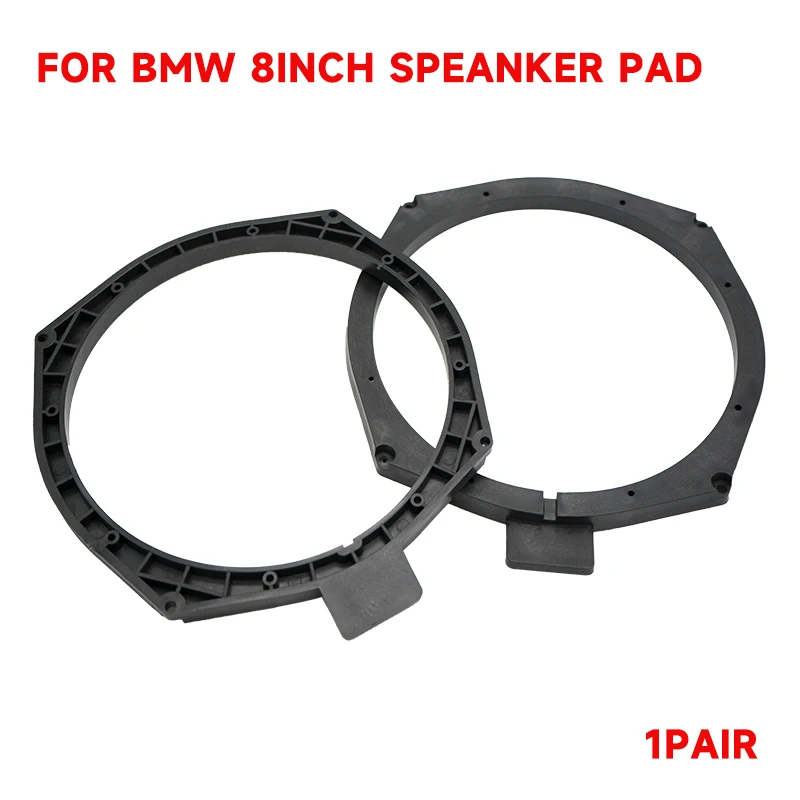 2PCs 8 Inch Car Speaker Spacer Bass Audio Mat pad Washer Rings Pad Adapter Kit Bracket Holder Black for BMW 5 1pair