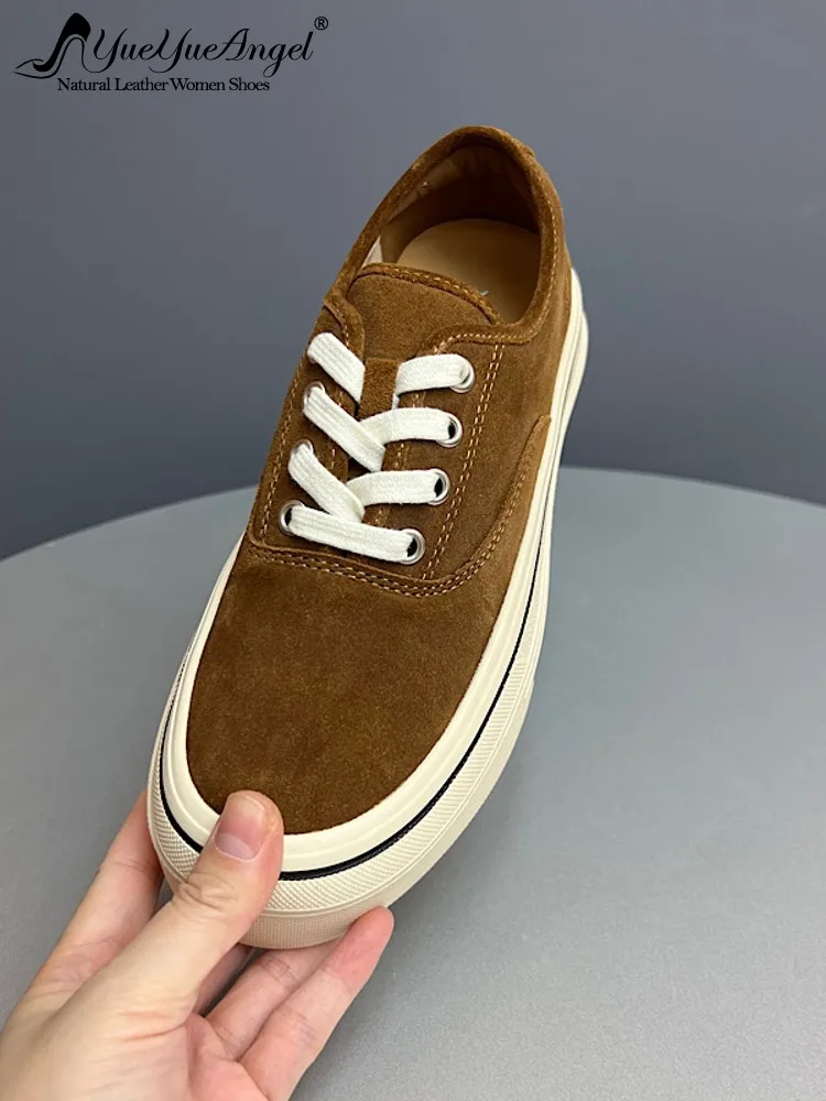 

Women Casual Low Cut Real Cow Suede Leather Skateboard Shoes Thick Platform Pumps New Round Toe Winter Warm Fleece Lining Shoes