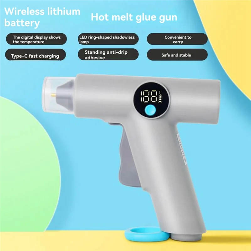 

AB11-LED Illuminated Cordless Glue Gun With Temperature Indicator, Includes 22 Glue Sticks For Crafting And DIY