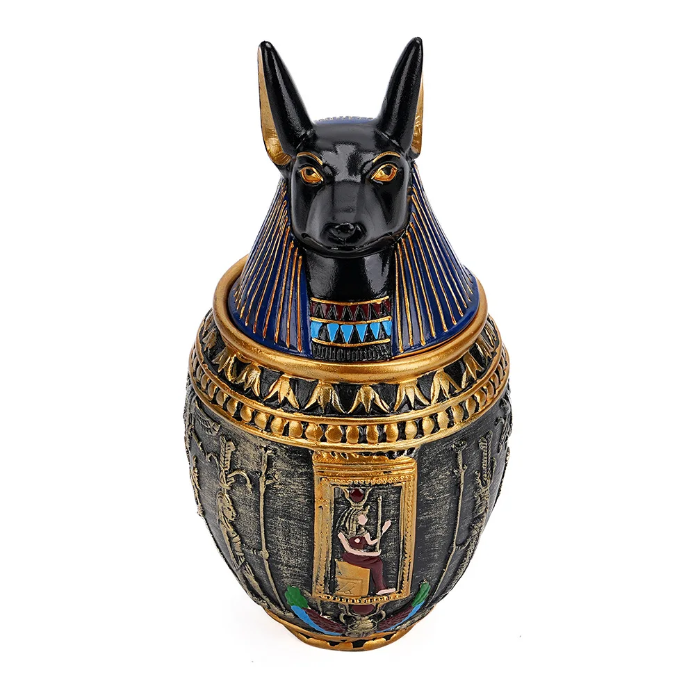 Ancient Egypt Anubis Bastet Divine Jar Pet Dog Cat Urn Resin Ornament Gift Travel Pharaoh Souvenir Ornament handicraft