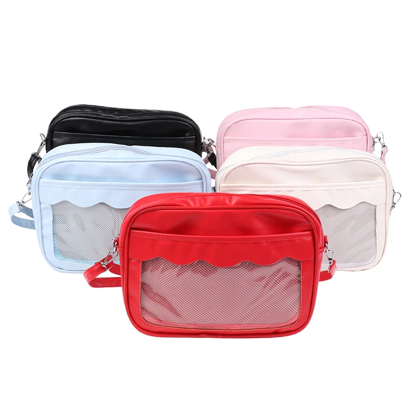 Japanese Harajuku Ita Bag For Women PU Transparent Pocket Ita Bag High School Girls Uniform JK Crossbody Shoulder Bag Handbags