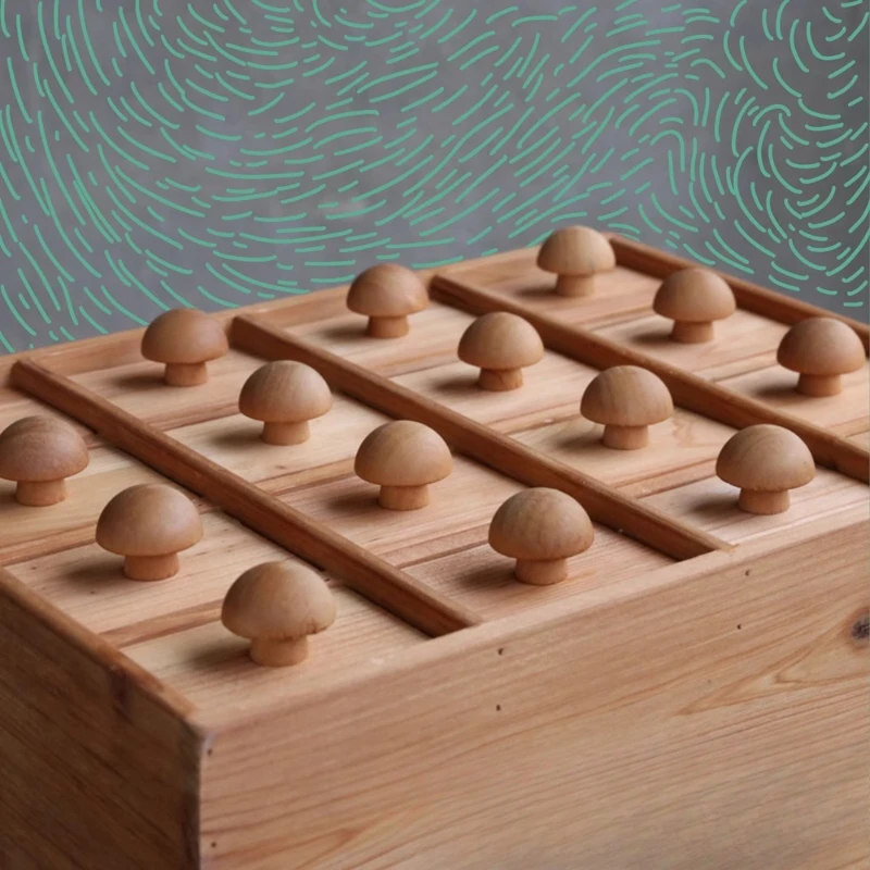 Retro Wooden Creative Mushroom Drawer Desktop Organizer Multi-Function Desk Box for Pencil Tape Storage