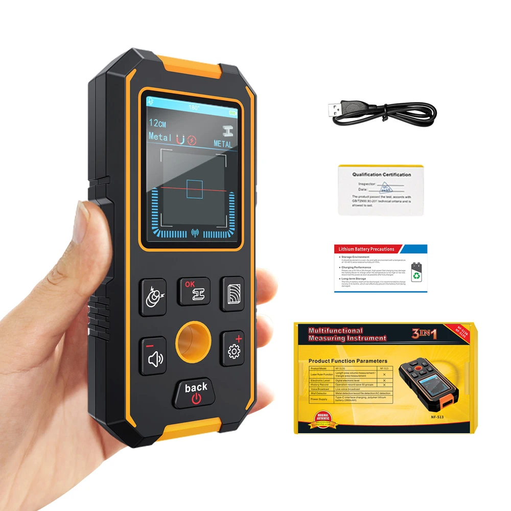 NOYAFA NF-513 Wall Scanner Metal Detector Stud Finder Wood Studs LCD Display Wall Detector Metal AC Live Wires Wood Detector