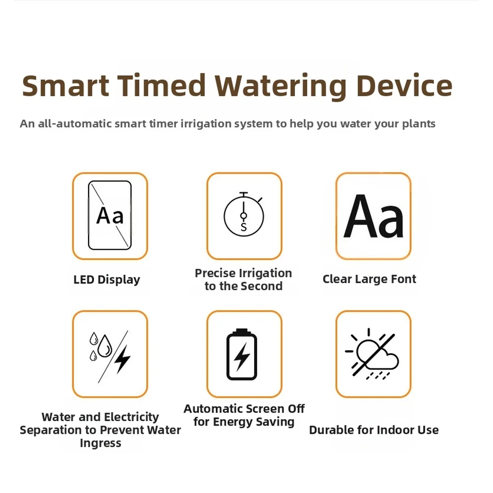 

Устройство для внутреннего полива с двумя насосами, умным таймером, регулируемыми циклами полива и большим LED-дисплеем для удобного мониторинга