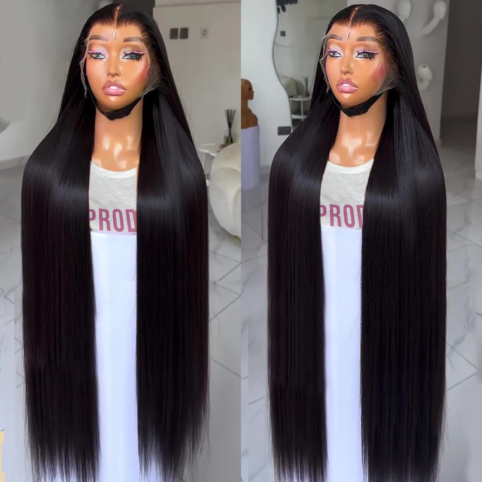 WIGIRL HD 13x4 220% Bone Straight 40 Inches Lace Front Human Hair Wigs Transparent Brazilian 13x6 Lace Frontal Remy Wig