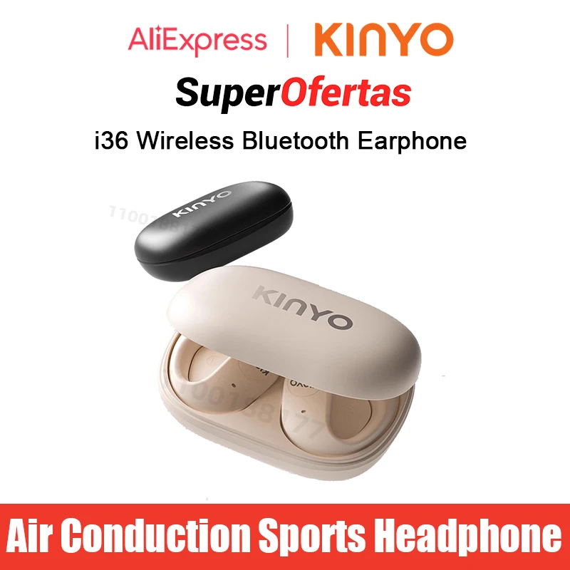 KINYO i36 Wireless Bluetooth Earphone Air Conduction Sports Headphone High Sound Quality Noise Reduction for Xiaomi/Apple/HUAWEI