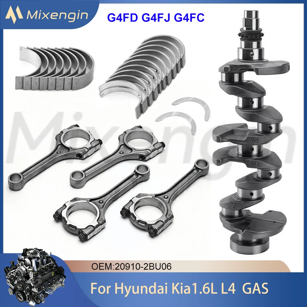 Engine Parts Crankshaft Connecting Rod Main & Rod Bearing Kit For Hyundai Kia 1.6L L4 GAS G4FD G4FJ G4FC 2006-2023 23110-2B610