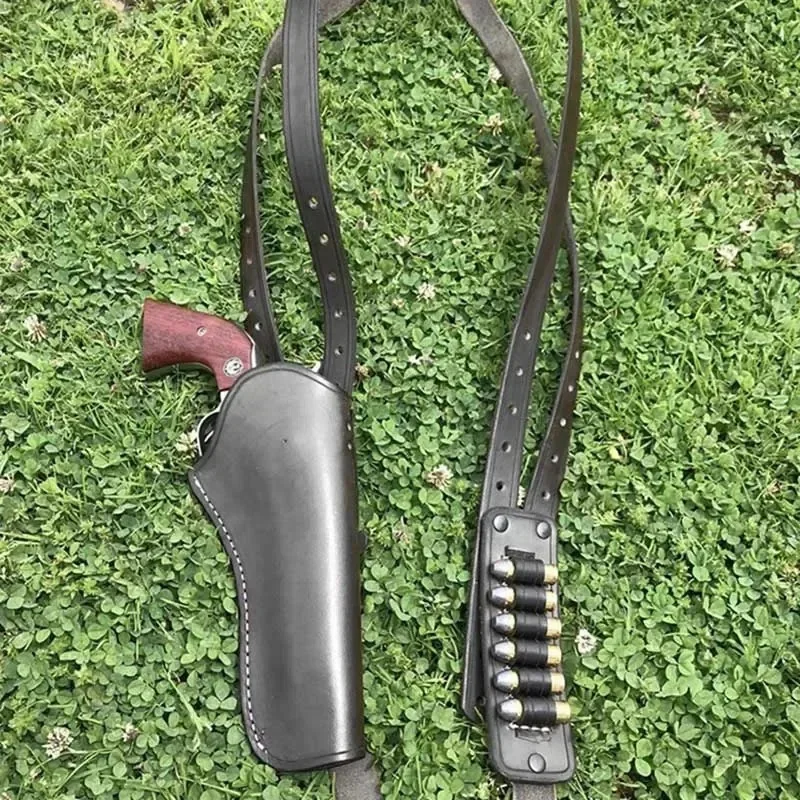 Traje Premium de Vaquero del Viejo Oeste, Disfraz de Cosplay de Vaquera, Funda de Pistola Revólver de Cuero PU, Porta Balas para Colt de 6 Pulgadas