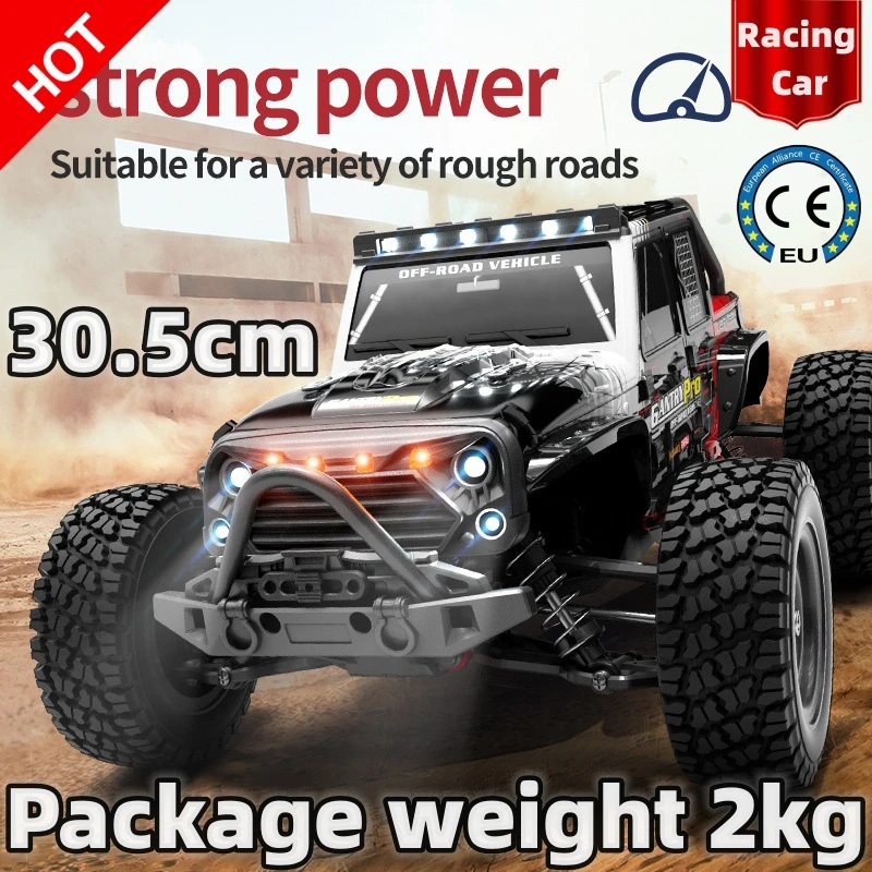 1:16 70km/H 4WD RC Car LED Headlights 2.4G Waterproof Remote Control High Speed Drift Monster festival birthday Kid gift Toy