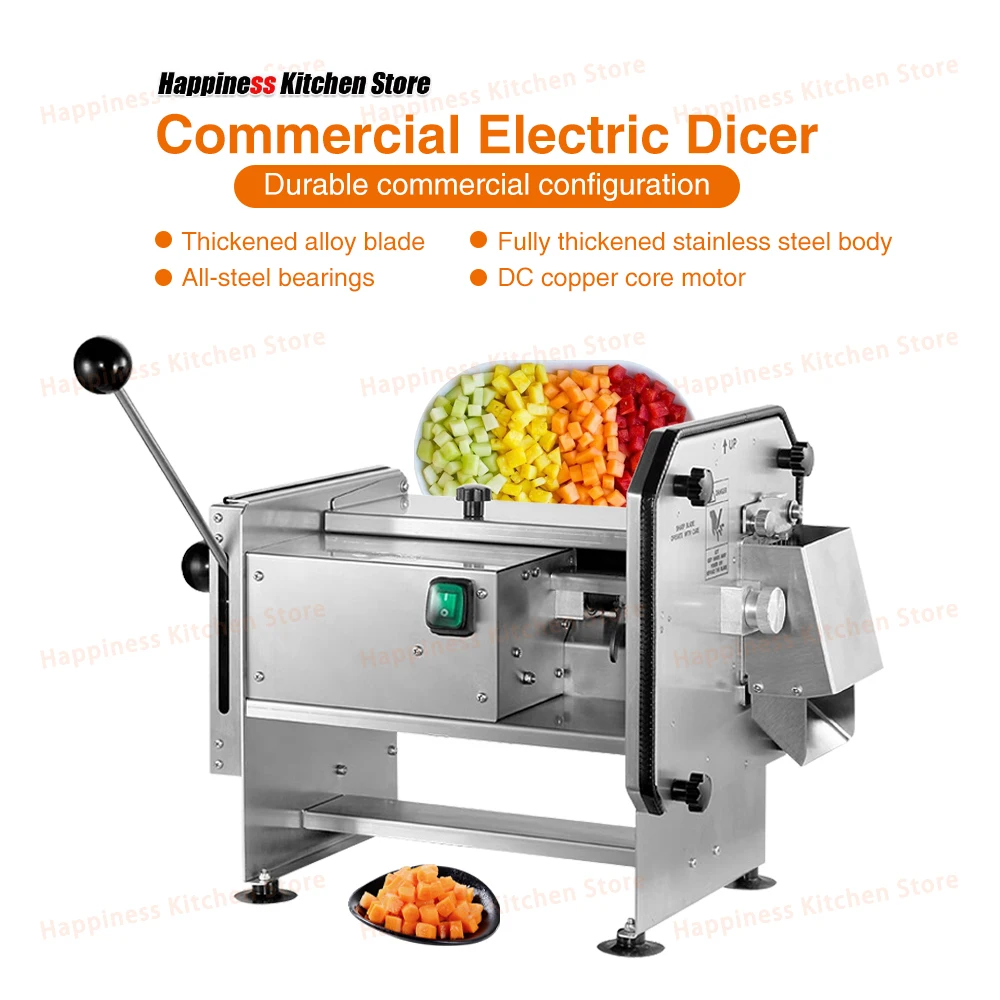 

Electric Vegetable Fruit Dicer Commercial Cube Cutting Machine Stainless Steel Food Dicer With 2 Blades 220/240V 200W