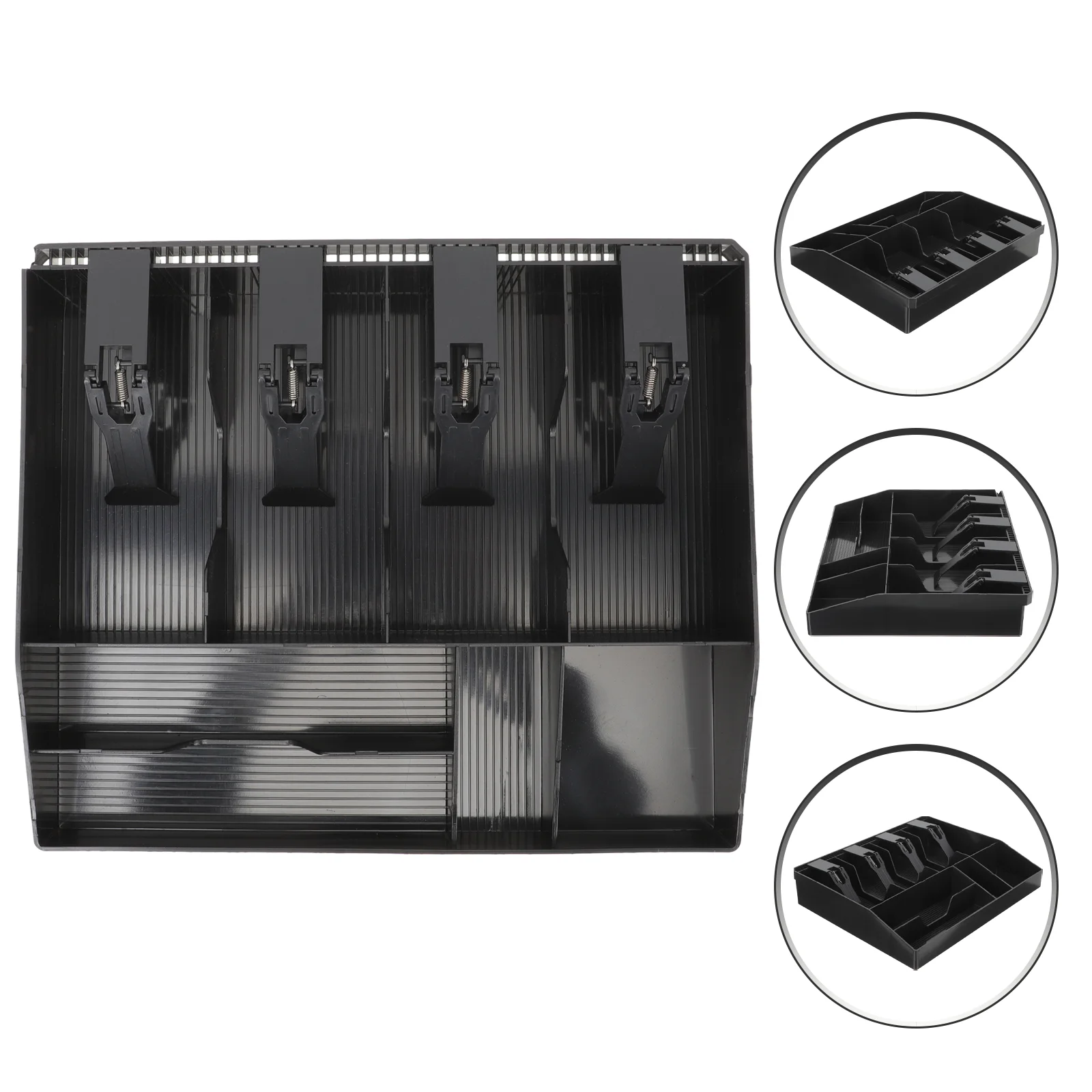 Supermarket Cash Register Box Counter Tray Drawer Wrought Iron under Money Storage Multi-grid Accessory Credit Card Organizer