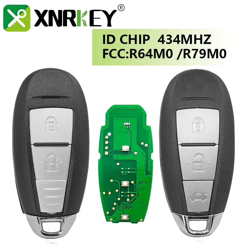 XNRKEY 2 Button Smart Remote Car Key ID47 Chip 315/433Mhz for Suzuki Swift Vitara S-Cross SX4 2010-2016 FCC TS007/TS008