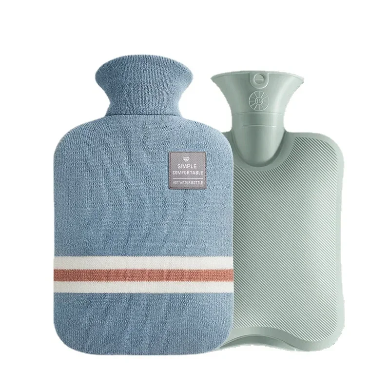 2000ml Hot Water Bag Warm Belly Water Injection Pvc Portable Flannel Hand Warmer Bed Warm Feet Warming Hot-water Bag Cover