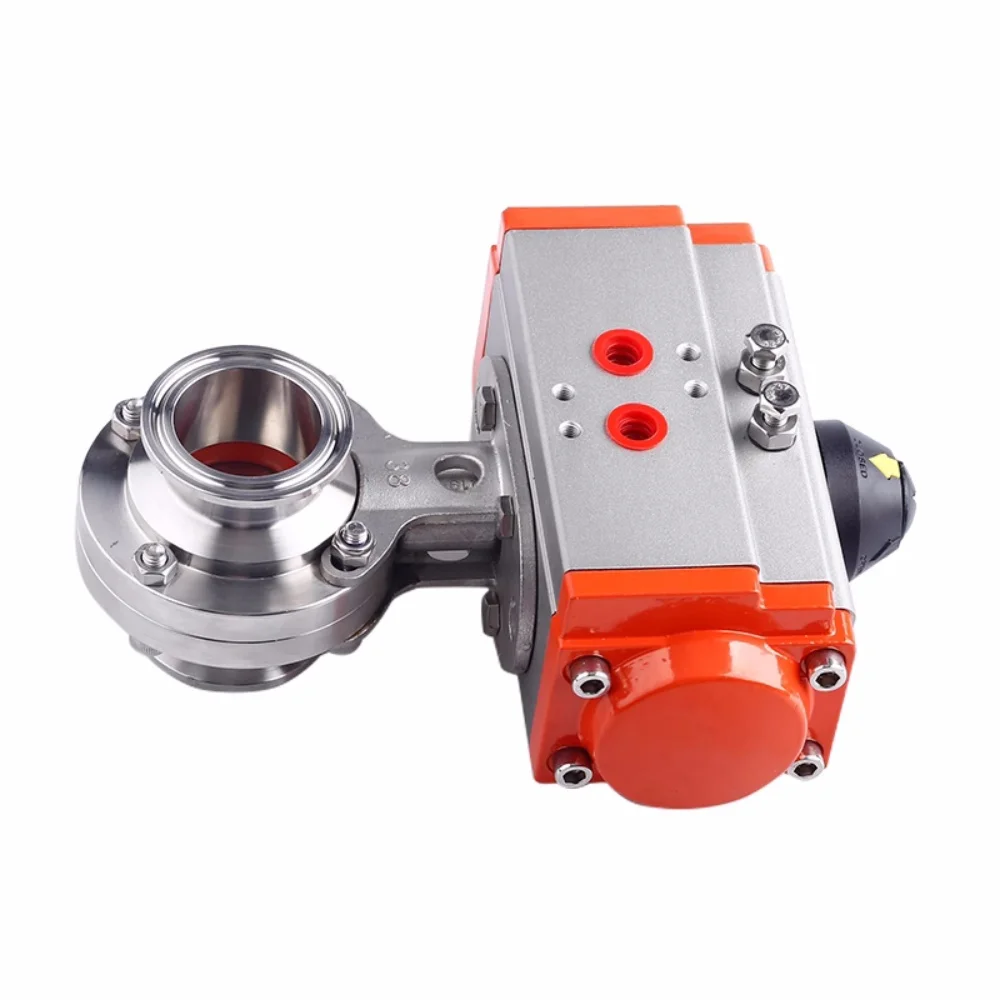 

Clamp Φ57Φ63mm OD77.5mm Sanitary Horizontal Clamp Chuck Butterfly Valve,SS304 Pneumatic Quick Release Butterfly Valve AT63