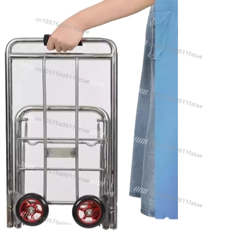 

For Shopping Home Use Grocery Shopping Portable，Foldable Stainless Steel Hand Pulled Cart