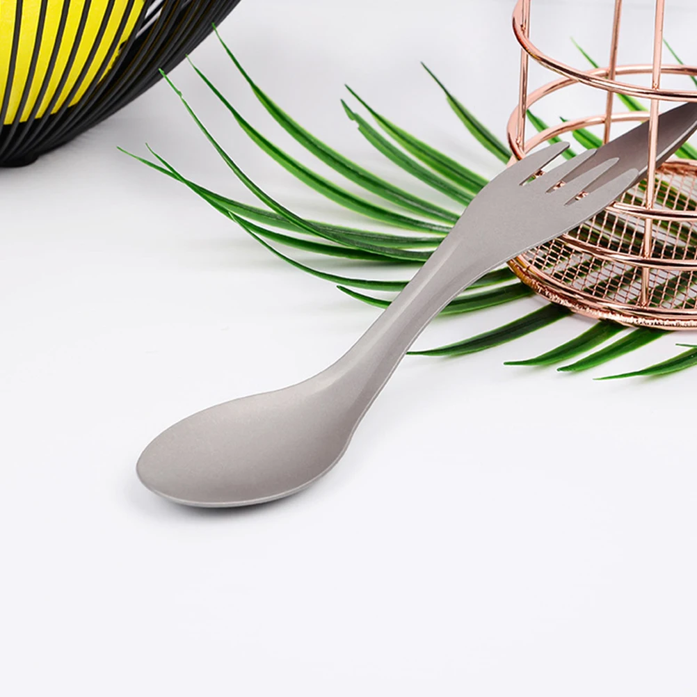 

Titanium Spoon Cutlery Reusable Silverware for Lunch Pork Travel Camping Sporks