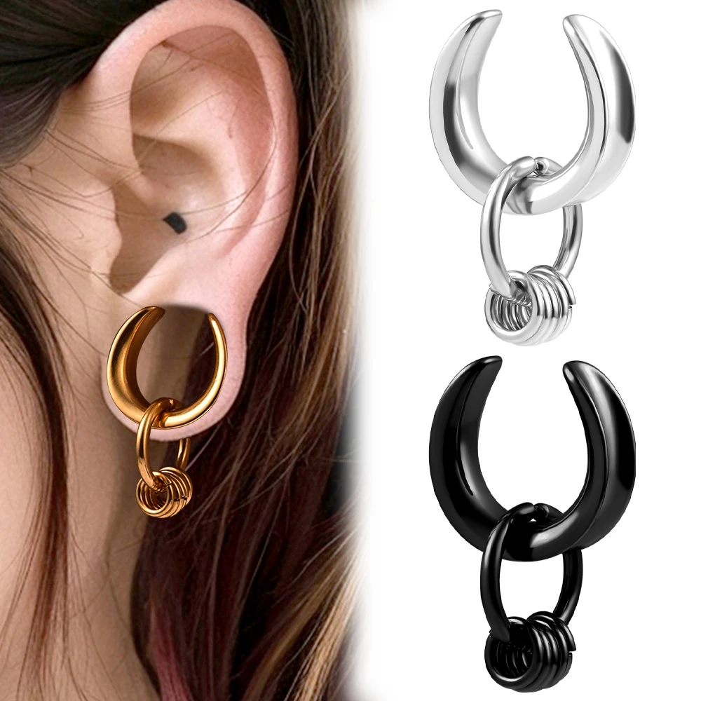 

Doearko 2PCS Saddle Plugs With Nose Rings Ear Expander Gauges for Women Stainless Steel Earrings Stretcher Body Piercing Jewelry