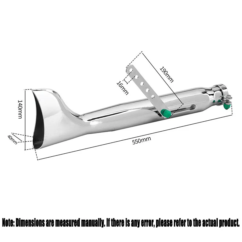 Exhaust Pipe Modification Suitable for Honda CG Cruise/Prince/Ranger/Harley/XL883 1200 Retro Modified Fishtail Exhaust Pipe