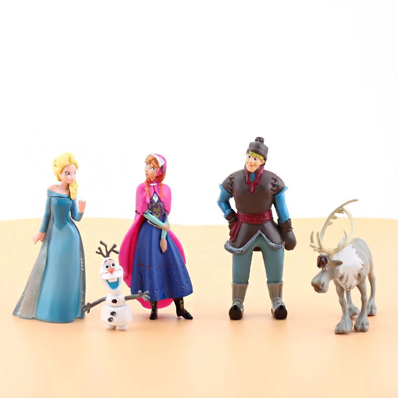 5pcs/Set Frozen Princess Snow Queen Anna Elsa Kristoff Sven Olaf PVC Model Action Figure Dolls Toys for kids Xmas Gift