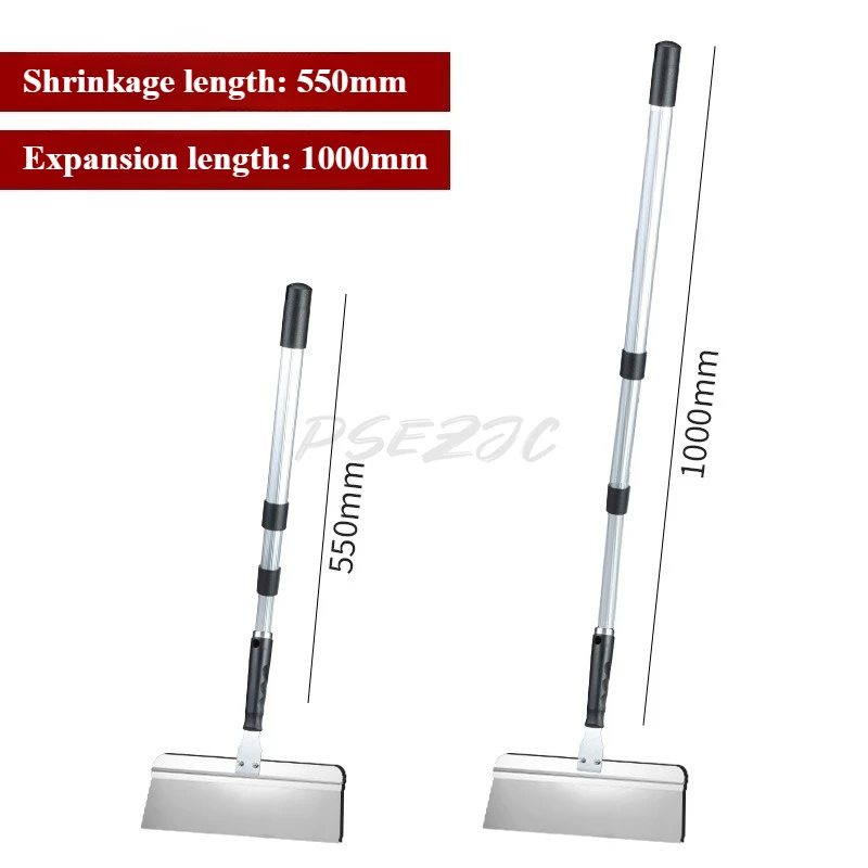 Standing Push Blade with Interchangeable Head and Adjustable Telescopic Rod Floor Scraper Cement Self Leveling Scraper