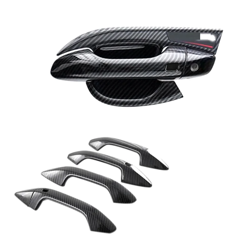 

Carbon Fiber Car Side Rear View Mirror & Door Handle Cover Trim Decor Sticker Accessories for Kia Sportage NQ5 2021 2022